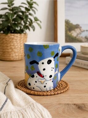 Gibson Home Top Dog Coffee Mug Blue Dog & Paw Print Design Debi Hron
